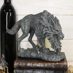 Ebros Viking Norse Mythology Fenrir Vnagandr Giant Wolf Figurine Poetic Edda Statue