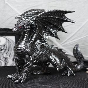 Ebros Viserion Ruler Of The Skies Standing Black Dragon Statue 13"Long Fantasy Beast