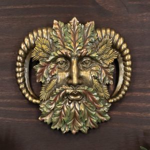 Ebtos Horned God Autumn Fall Season Greenman Spirit Wall Decor Plaque 7"Wide