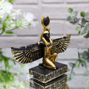 Egyptian Goddess Of Motherhood Isis With Open Wings Dollhouse Miniature Statue
