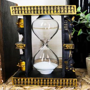 Egyptian King Pharaoh Tutankhamun And Queen Nefertiti Sandtimer Desktop Figurine