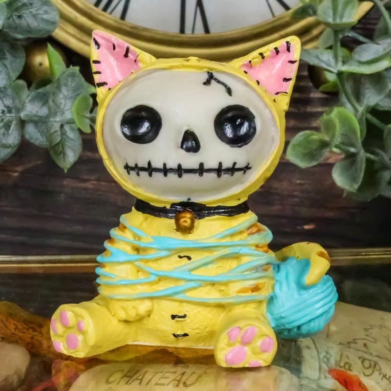 Furrybones Tabby Mao Mao Entangled With Yarn Kitty Cat Skeleton Figurine 2.5"H