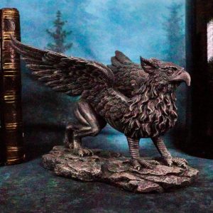 Gothic Stoic Royal Winged Griffin Gargoyle Statue 5.5" Long Gryphon Figurine
