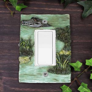 Pack of 2 Wildlife Bayou Swamp Alligator Single Gang Rocker Switch Wall Plate