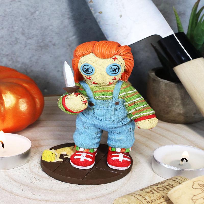 Ebros Child's Play Buddi Horror Doll Chucky Holding Knife Pinheadz Monster