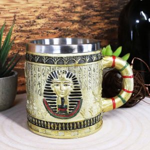 Ebros Egyptian Theme Dynasty Pharaoh King Tut Mask Bust Coffee Cup Mug Beer Tankard