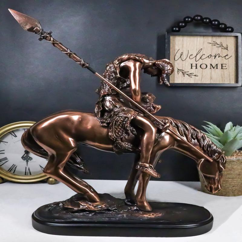 Ebros Large End of The Trail Native Indian Hero Warrior On Horse Statue 16"Tall