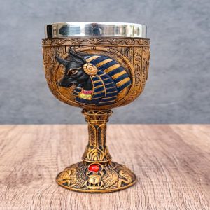 Egyptian Anubis Wine Goblet God Of The Dead And Afterlife Wine Chalice 6oz
