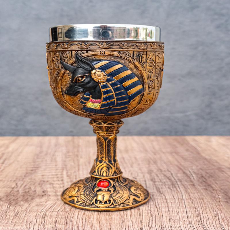 Egyptian Anubis Wine Goblet God Of The Dead And Afterlife Wine Chalice 6oz