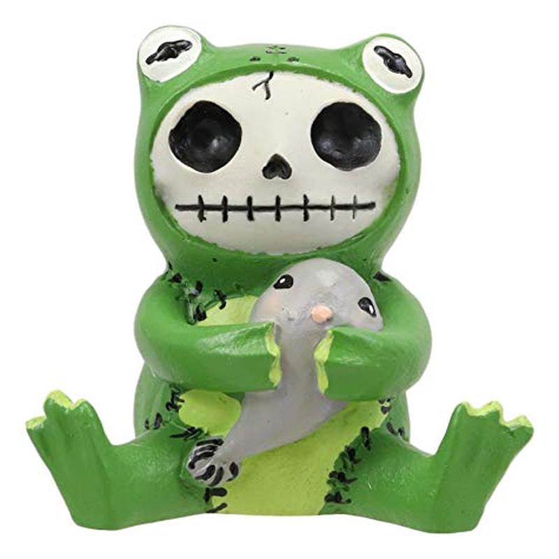 Furrybones Froggy Tadpole Green Frog Cute Skeleton Monster Ornament Figurine