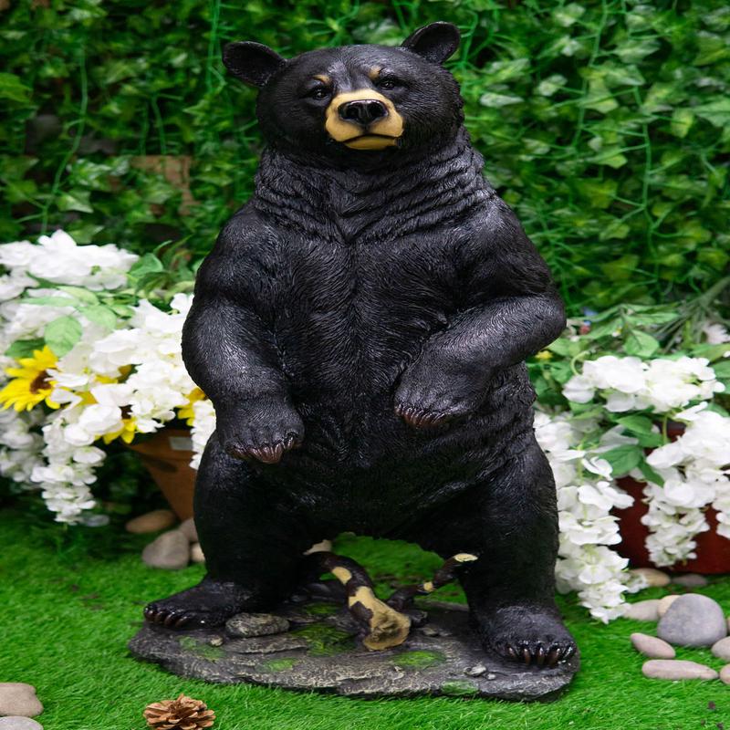 Large 31"H Western Rustic Forest Standing Black Bear Statue Cabin Lodge Accent