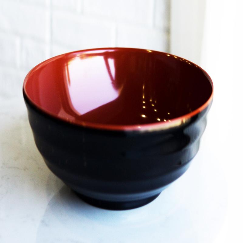 Pack Of 6 Red Black Melamine Ridged Rice Pasta Salad ereal Soup Bowls 54oz 8"D