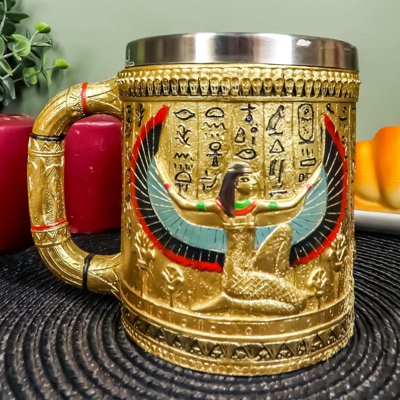 Egyptian Theme Winged Isis Goddess of Magic & Home Coffee Cup Mug Beer Tankard