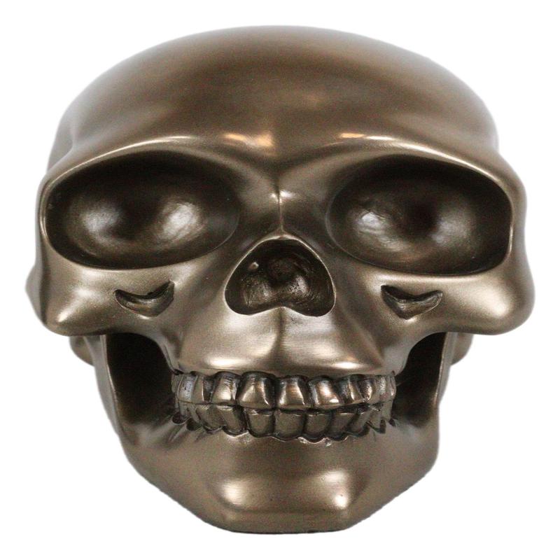 Pirate Tomb Treasure Bronze Cranium Skull Figurine Electroplated Resin Sculpture