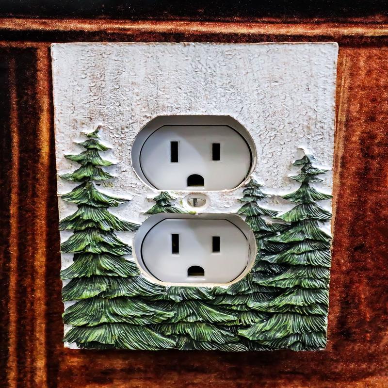Rustic Evergreen Pine Trees Forest 2-Pack Double Receptacle Outlet Wall Plate