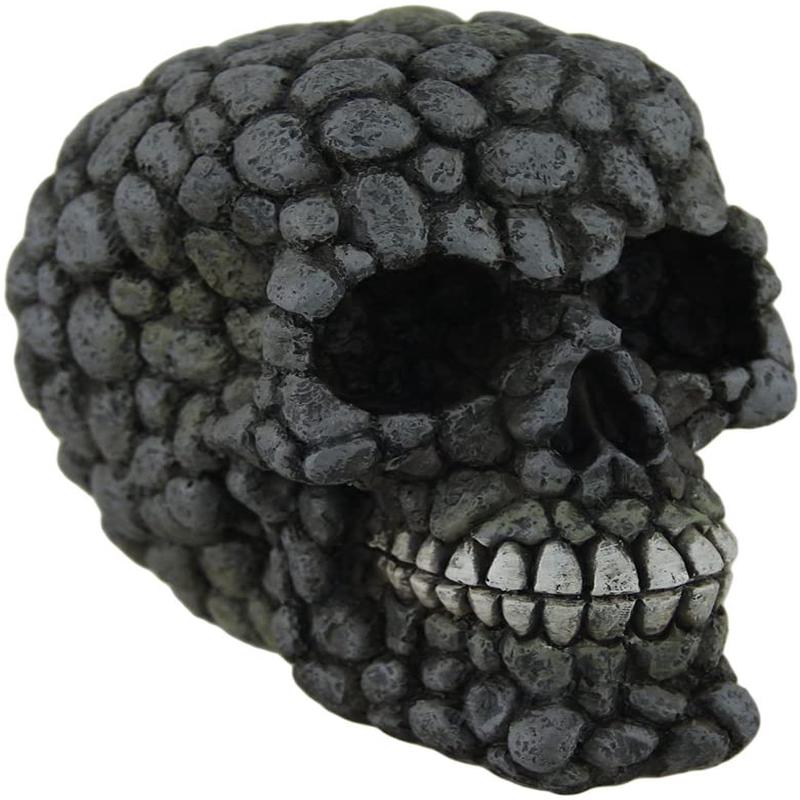 Volcanic Ash Rock Pile Skull Craggy Humanoid Asteroid Skeleton Figurine