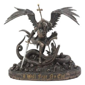 Bronzed Large Saint George The Dragon Slayer Statue 10"Tall I Will Fear No Evil