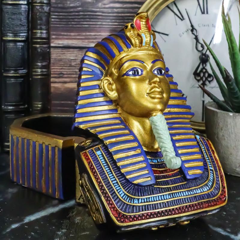 Egyptian King Pharaoh Tutankhamun Hieroglyphic Golden Decorative Jewelry Box