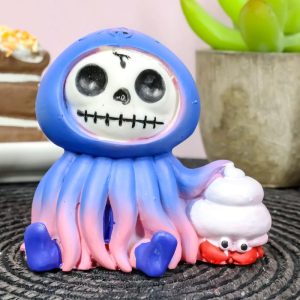 Ebros Jelly Furrybones Figurine 3"L Jellyfish With White Hermit Crab Skeleton