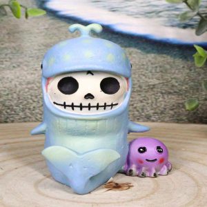 Furry Bones Moby Dick The Whale Skeleton Monster With Purple Octopus Figurine