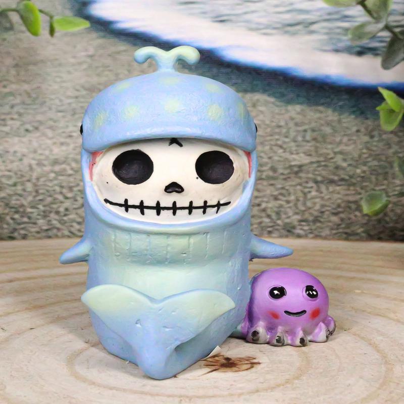 Furry Bones Moby Dick The Whale Skeleton Monster With Purple Octopus Figurine
