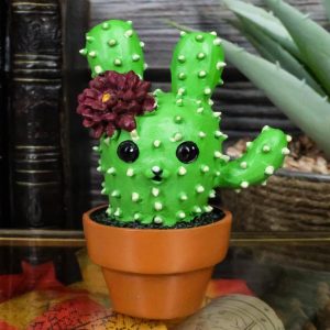 Prickles Whimsical Rabbit That Transform Into Cactus Plant In Pot Figurine Small