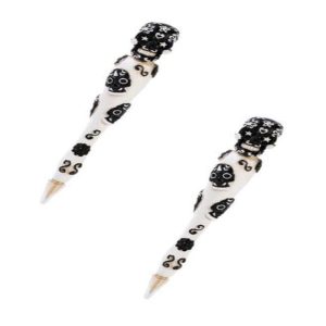 Set Of Two Black White Dias De Los Muertos Day Of The Dead Sugar Skull Pen Pens