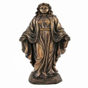 10 Inch Lady Madonna Robed Religious Resin Statue Figurine