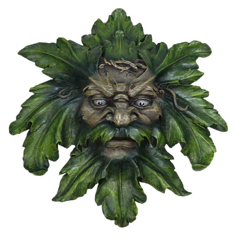 Enigma Large Celtic Greenman Face Wall Decor Plaque 17"H Decorative Sculpture