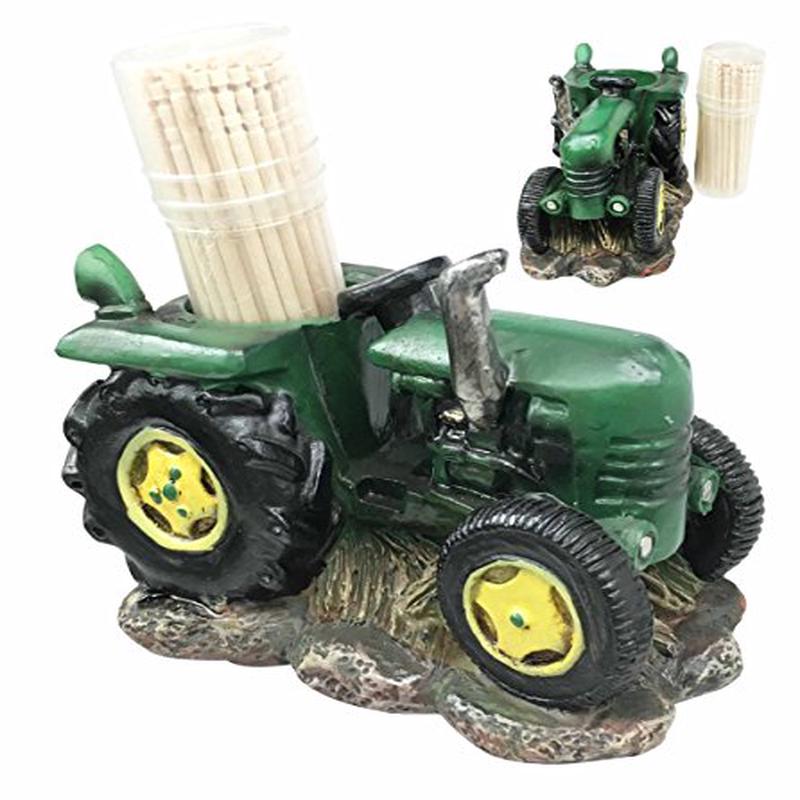 Harvest Tractor Toothpick Holder Figurine With Toothpicks Kitchen Decor