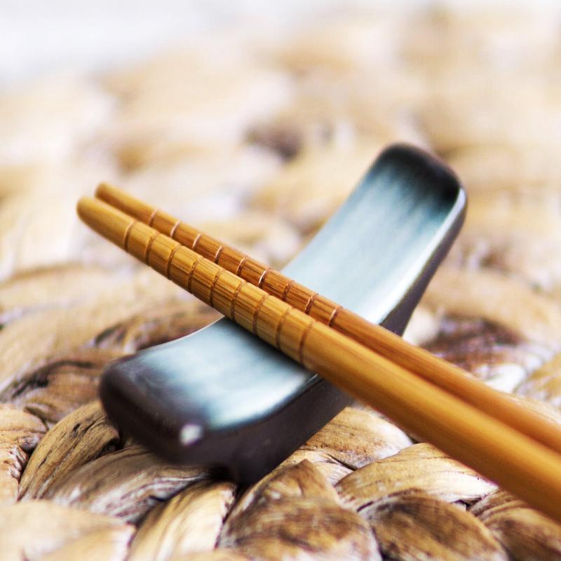 Pack Of 8 Ceramic Zen Blue Crescent Shaped Chopsticks Tableware Rests Holders