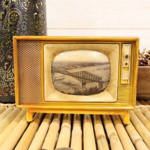 Vintage Retro Rectangle TV Television Box Set Money Coin Piggy Bank Accent Decor