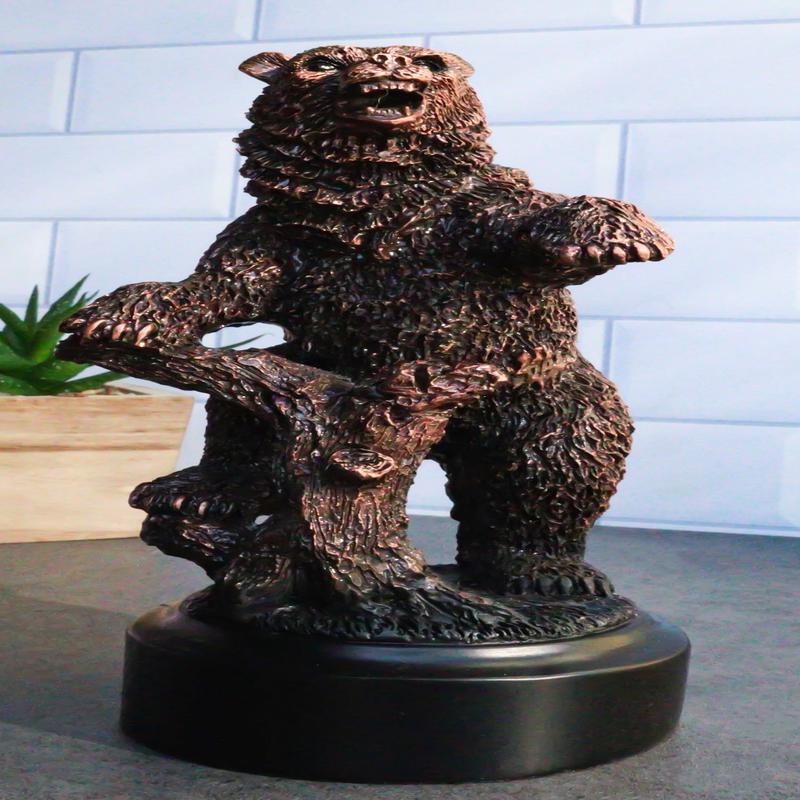 Wall Street Standing Grizzly Bear Statue Bronze Electroplated Resin Figurine