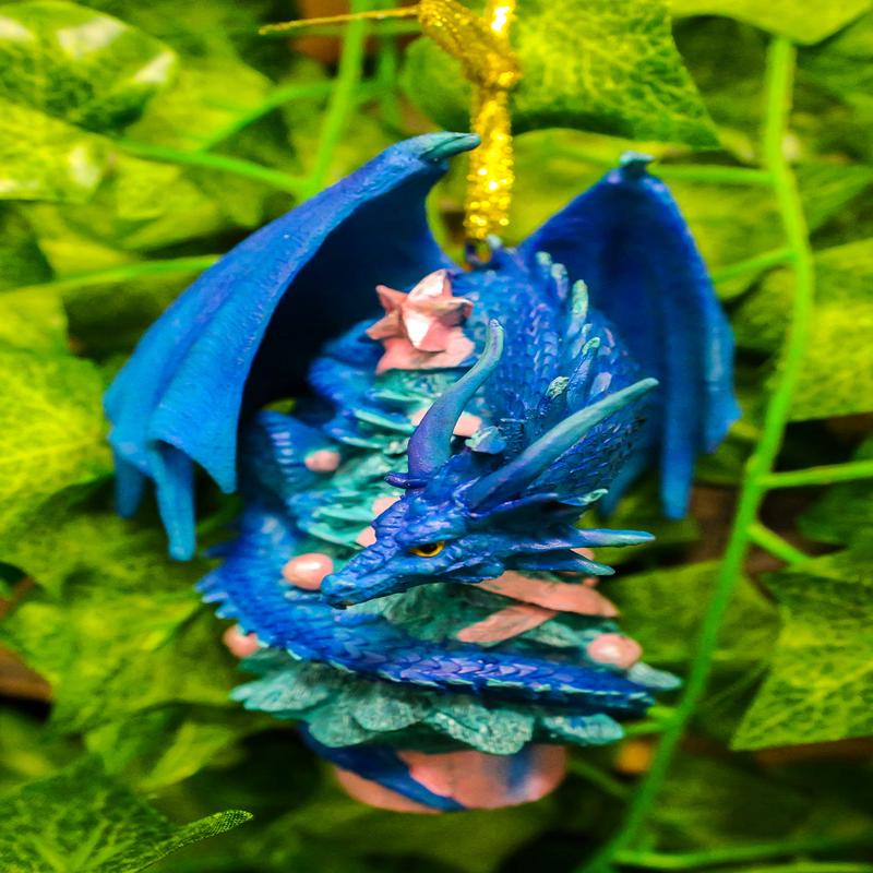 Holiday Festive Spirit Green Guardian Dragon Of Christmas Tree Hanging Ornament
