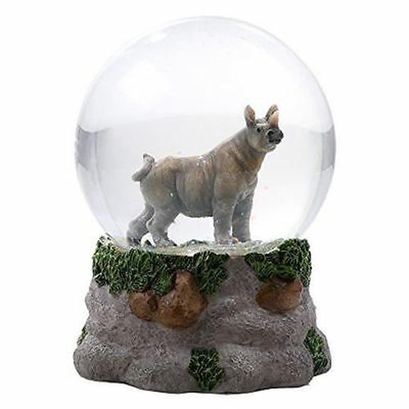 Wildlife Animal Rhinoceros Water Globe Collectible Water Ball Home Decor
