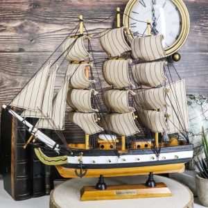 12"H Handicraft Wood Old Ironsides USS Constitution Frigate Ship Model Display