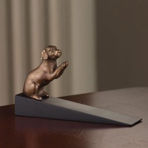 Brass Made Adorable Begging Labrador Retriever Dog Door Stop Stopper Wedge
