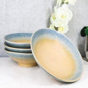 Pack Of 4 Blue River Ao Nagashi Collection Large Ramen Soup Dinner Bowl 36oz