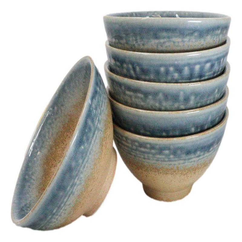 Pack Of 6 Blue River Ao Nagashi Collection Small Rice Soup Appetizer Bowls 10oz