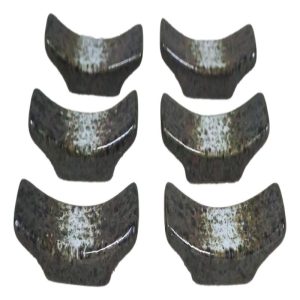 Pack Of 6 Charcoal Grey Hakumu Collection Porcelain Chopsticks Hashioki Rest