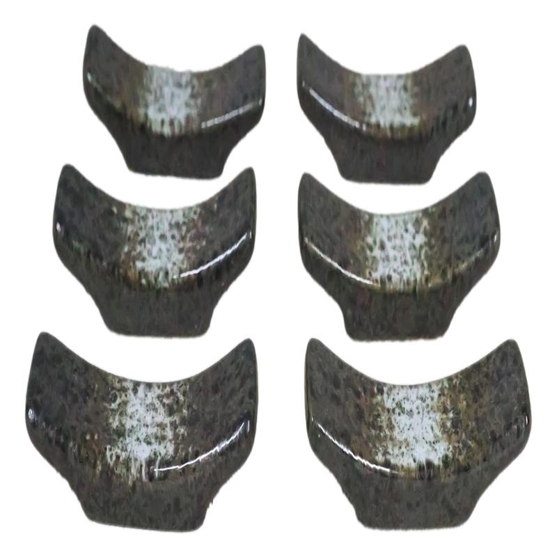 Pack Of 6 Charcoal Grey Hakumu Collection Porcelain Chopsticks Hashioki Rest