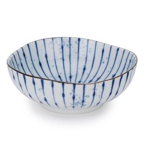 Pack Of 6 Fubuki Tokusa Made In Japan Round Flair Deep Plates Shallow Bowls 20oz