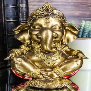 Vastu Hindu Elephant God Baby Ganesha Ganapati Sitting In Meditation Figurine