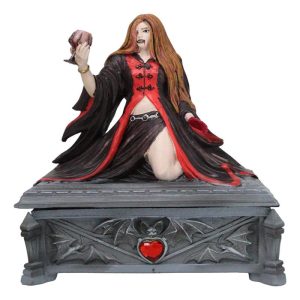 Blood Moon Gothic Vampiress Drinking Chalice Of Blood Jewelry Decorative Box