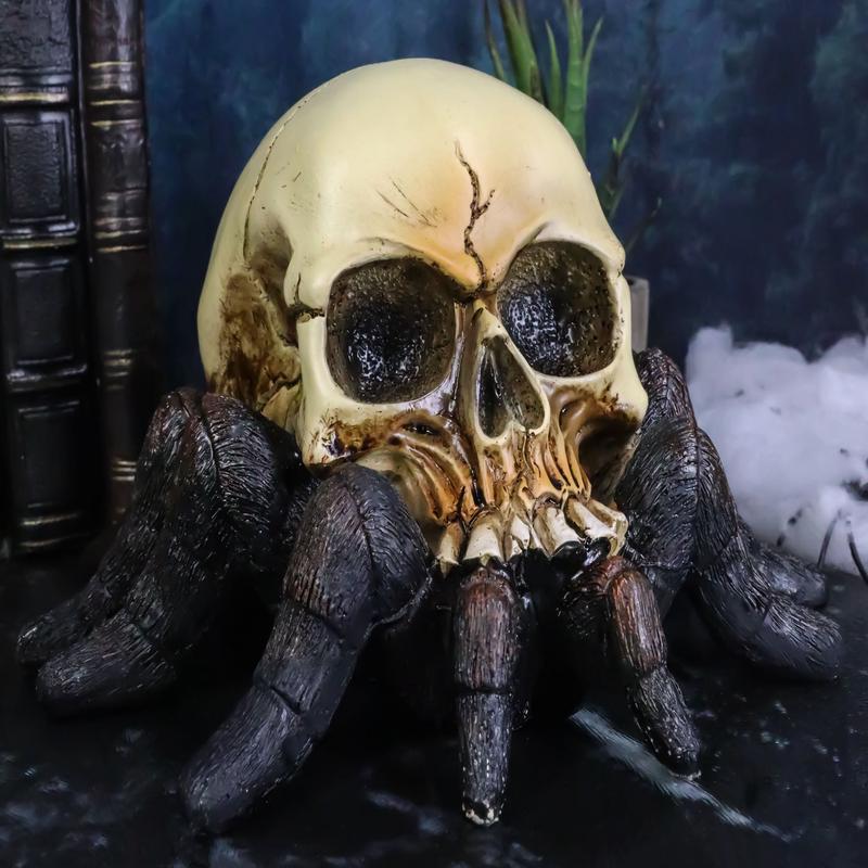 Creepy Crawler Tarantula Arachnid Skulltula Spider Bizarre Skull Figurine Decor