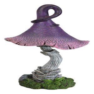 Enchanted Fairy Garden Giant Purple Crooked Toadstool Mushroom Figurine 12"H