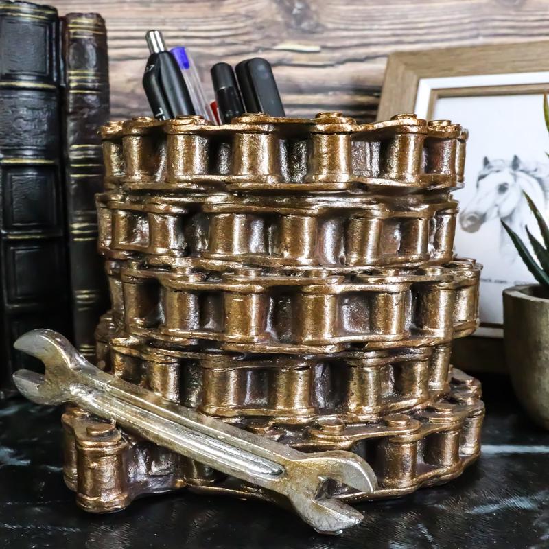 Mechanic Biker Motorcycle Belt Chains Wrench Tool Stationery Pen Make Up Holder