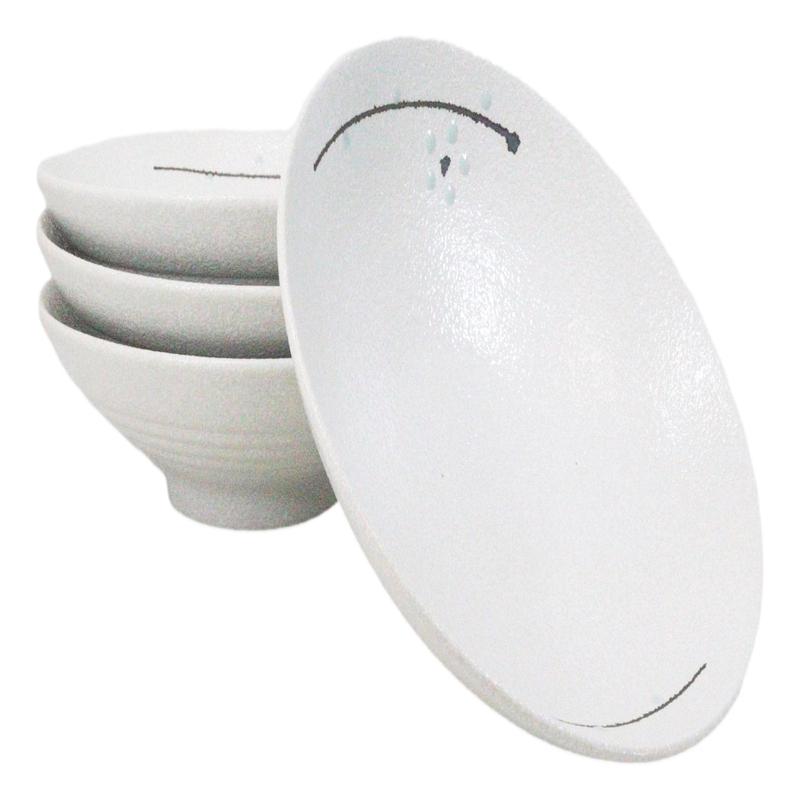 Pack Of 4 Ceramic Yukino Hana Collection Large Ramen Soup Dinner Bowls 36oz