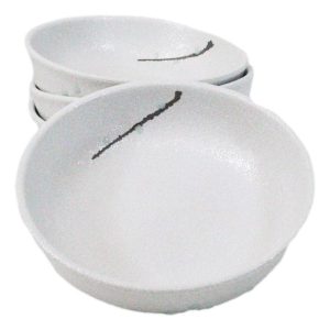 Pack Of 5 Ceramic Yukino Hana Collection Soup Salad Rice Shallow Bowls 10oz