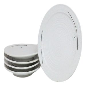 Pack Of 5 Ceramic Yukino Hana Snow Collection Large Round Dinner Plates 10" D